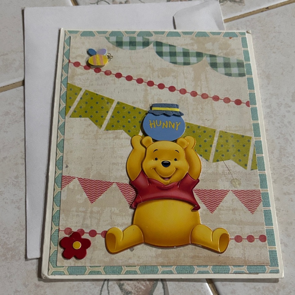Winnie the Pooh "Hunny" Greeting Card - Yellow & Red